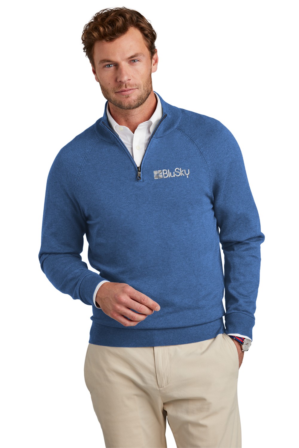 Brooks Brothers Cotton Stretch 1/4-Zip Sweater BL1194