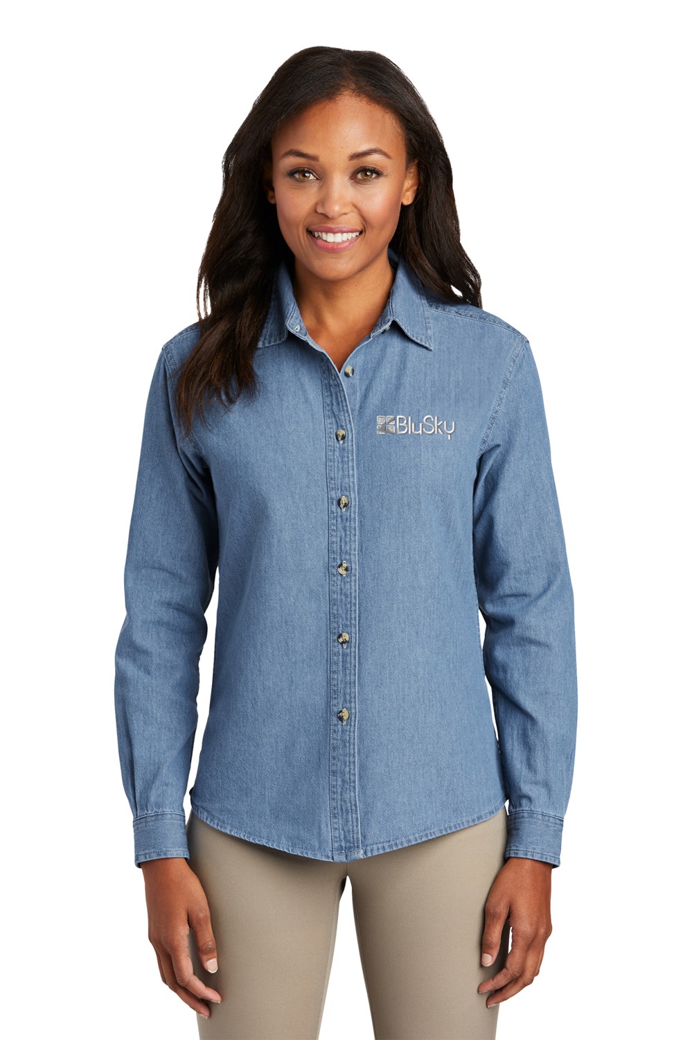 Port and company fashion denim shirts