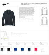 Nike Nike Women's Dri-FIT Micro Pique 2.0 Long Sleeve Polo BL1133 View 2