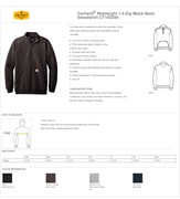 Carhartt® Midweight 1/4-Zip Mock Neck Sweatshirt BL1216 View 2