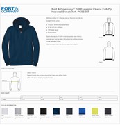 Port & Company® Tall Essential Fleece Full-Zip Hooded Sweatshirt BL1301 View 2