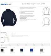 Sport-Tek® Tall 1/4-Zip Sweatshirt BL1304 View 2