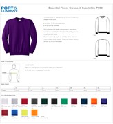 Port & Company Port & Company Essential Fleece Crewneck Sweatshirt BL1310 View 2