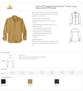 Carhartt Rugged Professional Series Long Sleeve Shirt BL1323 View 2