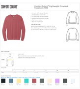 Comfort Colors Lightweight Crewneck Sweatshirt BL1339 View 2