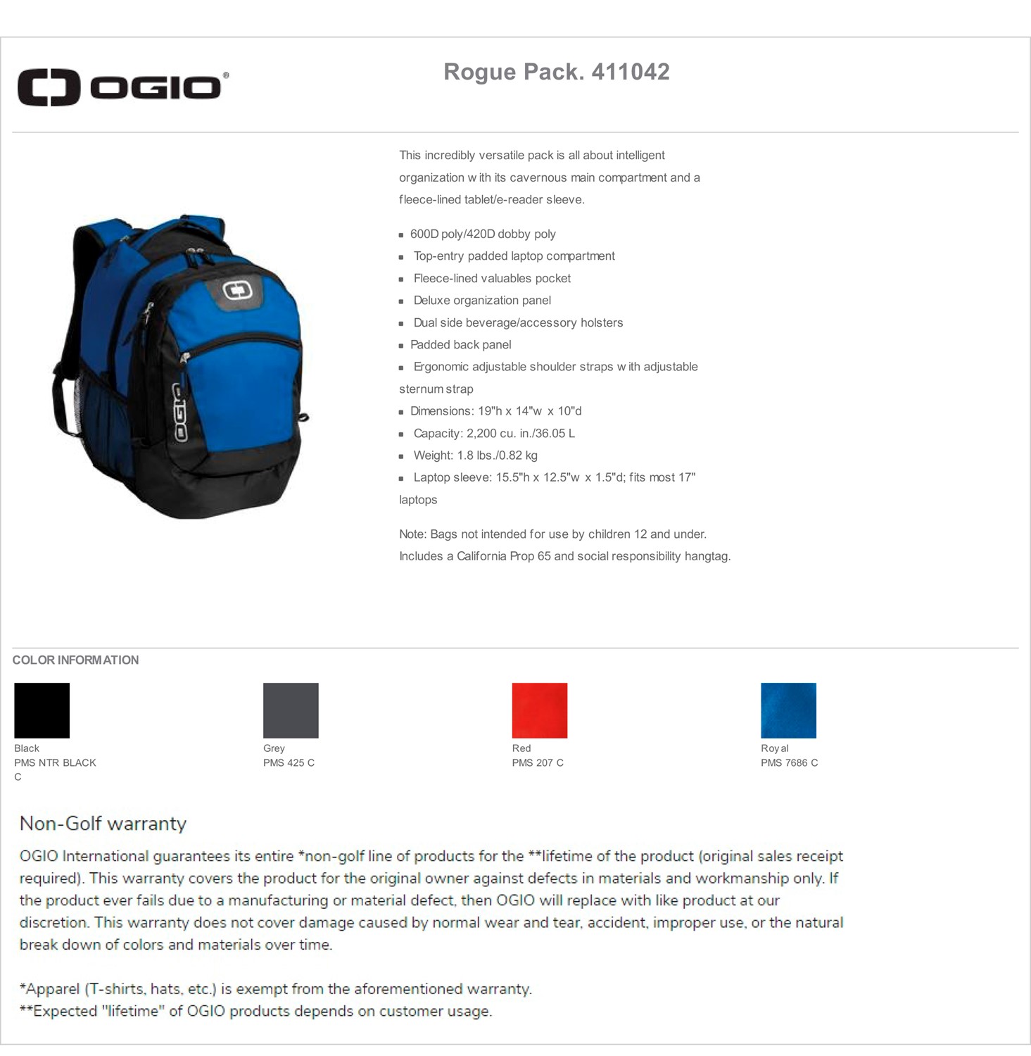 OGIO Surplus Backpack Rogue Grey